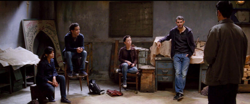 Frieda Pinto as Elaheh, Reese Ritchie as Afshin, Marama Corlett as Mona and Tom Cullen as Ardi in "Desert Dancer."