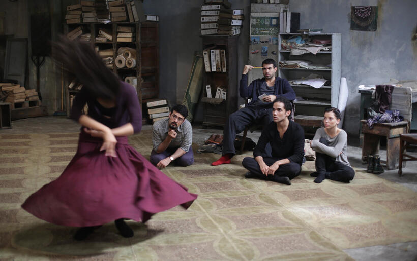 Frieda Pinto as Elaheh, Bamshad Abedi-Amin as Mehran, Tom Cullen as Ardi, Reese Ritchie as Afshin and Marama Corlett as Mona in "Desert Dancer."