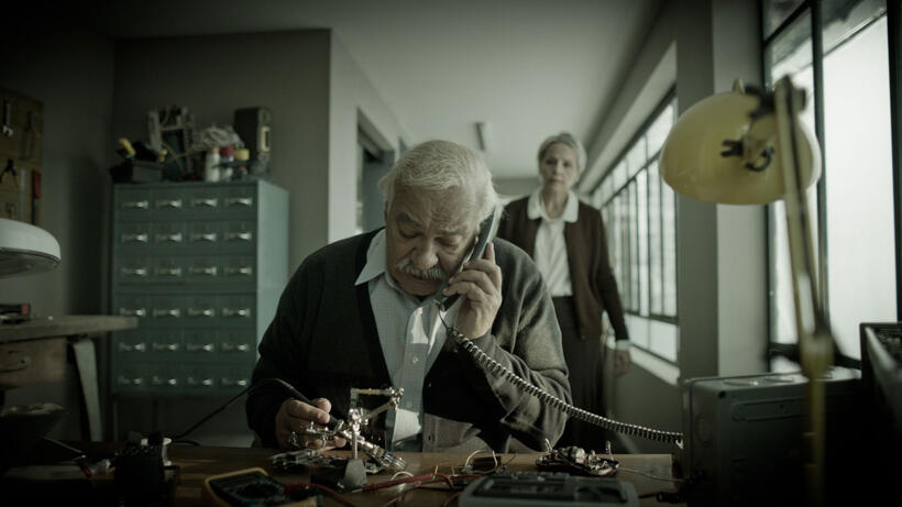 Ze ev Revah as Yehezkel and Levana Finkelshtein as Levana in "The Farewell Party."