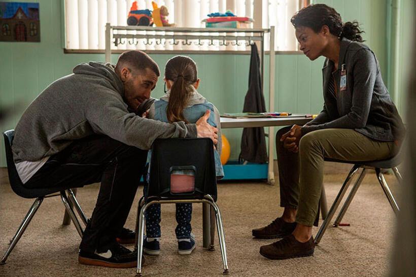 Jake Gyllenhaal, Oona Laurence and Naomie Harris in "Southpaw."