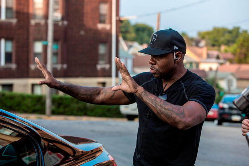 Antoine Fuqua on the set of "Southpaw."
