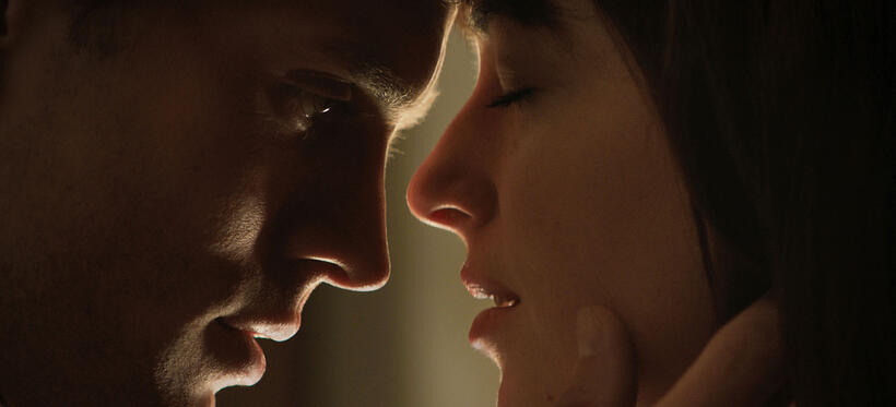 Jamie Dornan and Dakota Johnson in "Fifty Shades of Grey."