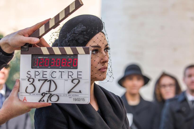 Monica Bellucci on the set of "Spectre."