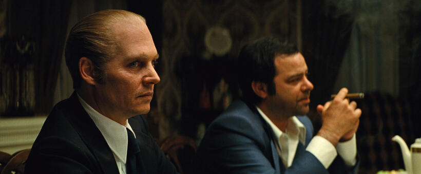 Johnny Depp as Whitey Bulger and Rory Cochrane as Stephen Flemmi in "Black Mass."