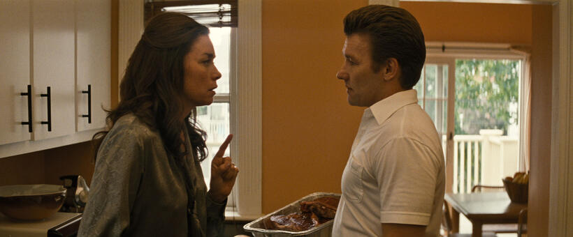 Julianne Nicholson As Marianne Connolly And Joel Edgerton As John Connolly in "Black Mass."