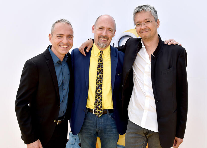 Kyle Balda, Chris Renaud and Pierre Coffin at the California premiere of "Minions."