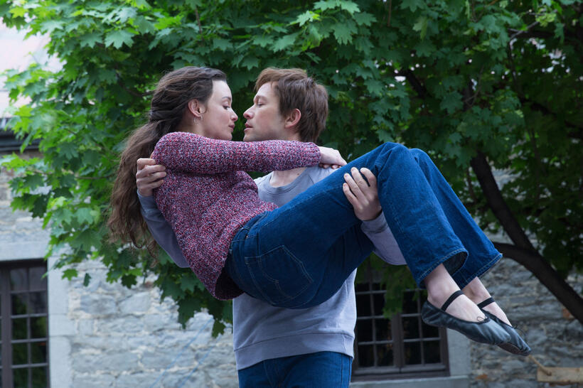Joseph Gordon-Levitt as Philippe Petit and Charlotte Le Bon as Annie Allix in "The Walk."
