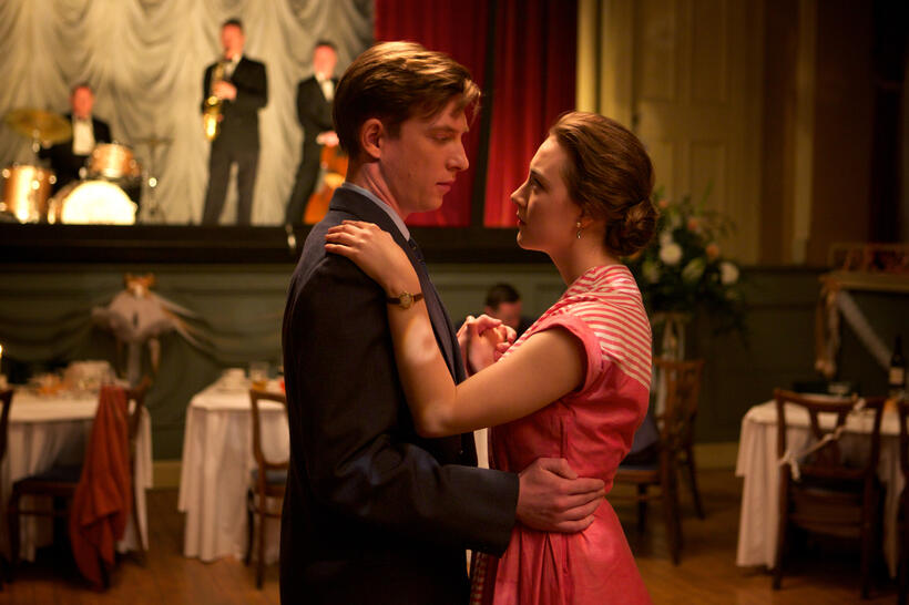 Domhnall Gleeson as Jim and Saoirse Ronan as Eilis in "Brooklyn."