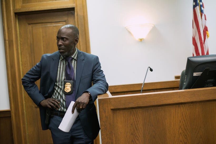 Michael K. Williams as Lieutenant John Chestnut in "Captive."