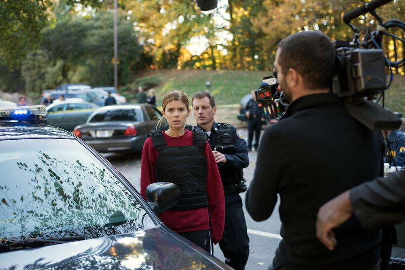 A scene from the set of "Captive."
