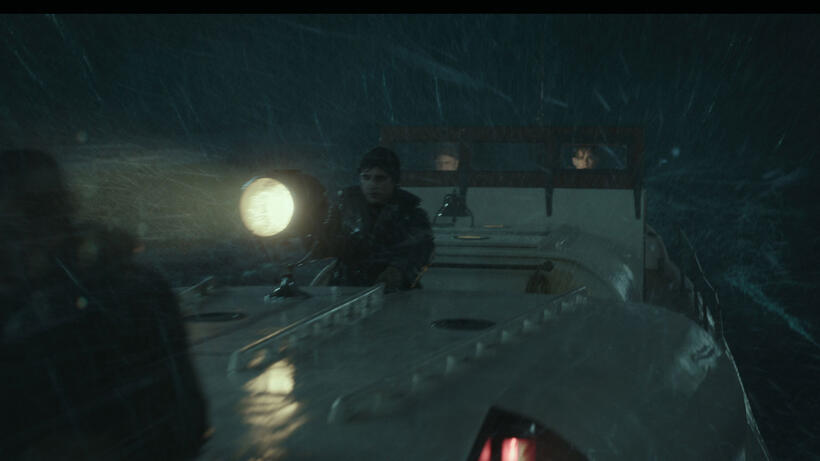 John Magaro as Ervin Maske, Kyle Gallner as Andy Fitzgerald, Ben Foster as Richard Livesey and Chris Pine as Bernie Webber in "The Finest Hours."