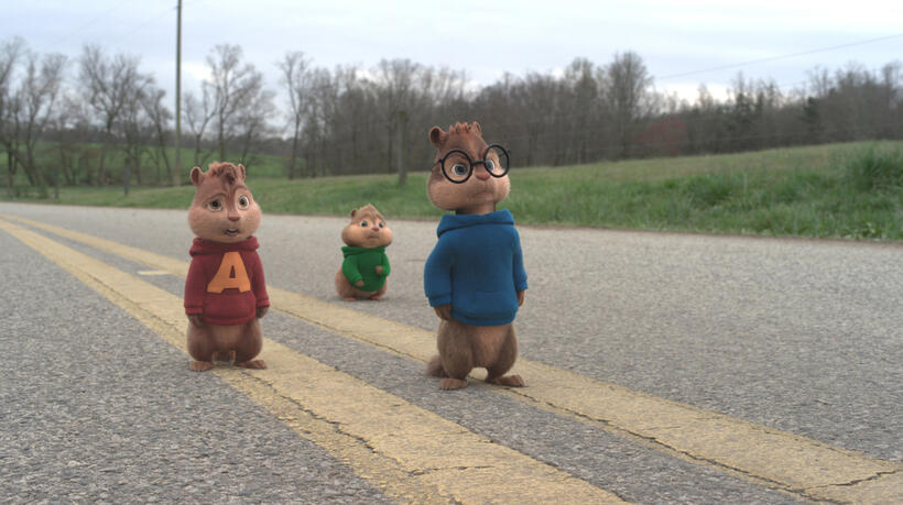 A scene from "Alvin and the Chipmunks: The Road Chip."