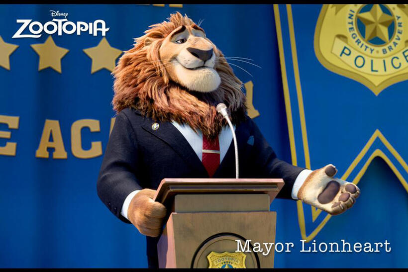 Character poster for "Zootopia."