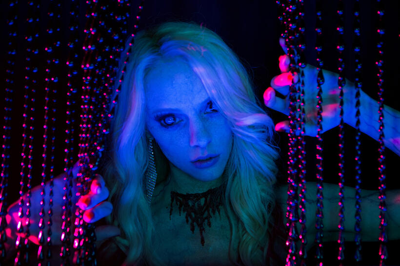 Elle Evans as Amber in "Scouts Guide To The Zombie Apocalypse."