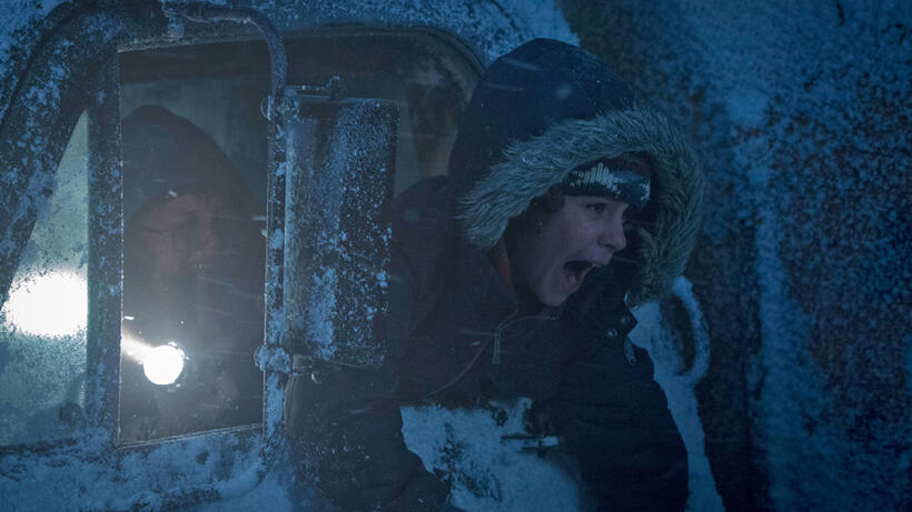 Emjay Anthony as Max and Stephanie Owen as Beth in "Krampus."