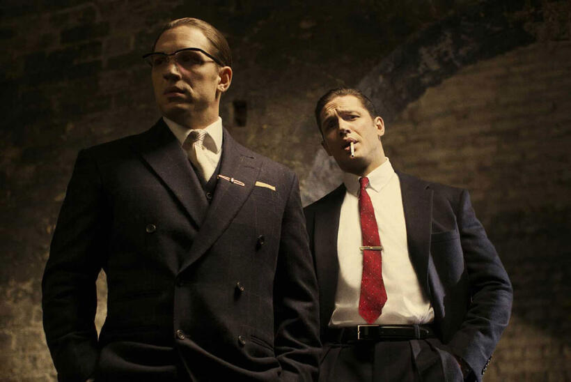 Tom Hardy as Ronald Kray or Reginald Kray in "Legend."