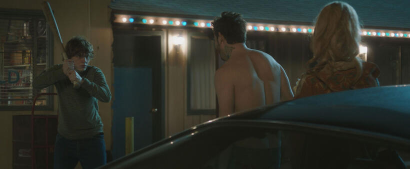 Evan Peters as Charles, Kevin Alejandro as Skid and Juno Temple as Vicki in "Safelight."
