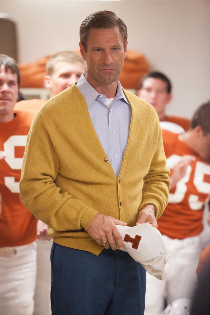 Aaron Eckhart as Darrell Royal in "My All American."