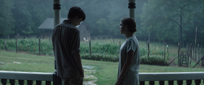 Timothee Chalamet as Zac and Kiernan Shipka as Eva in "One & Two."
