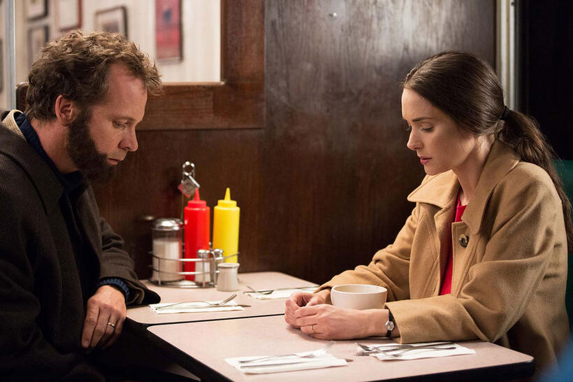 Peter Sarsgaard as Stanley Milgram and Winona Ryder as Sasha Menkin Milgram in "Experimenter."