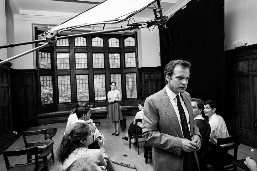 A scene from on the set of "Experimenter."
