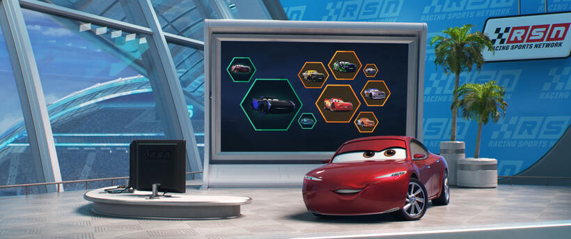 A scene from "Cars 3."