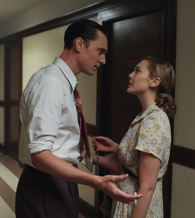 Hiddleston as Hank Williams and Elizabeth Olsen as Audrey Williams in "I Saw The Light."