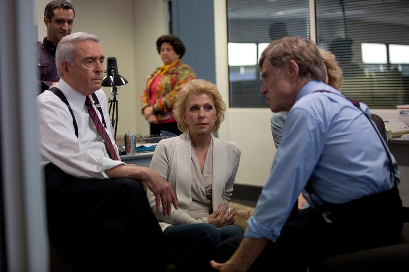 Dan Rather, Mary Mapes and Robert Redford in "Truth."