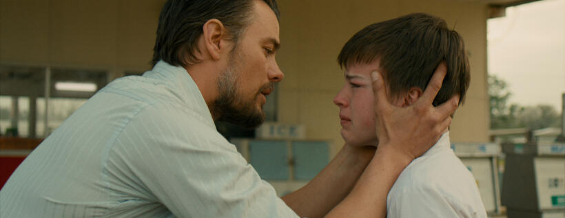 Josh Duhamel as John and Josh Wiggins as Louis in "Lost in the Sun."