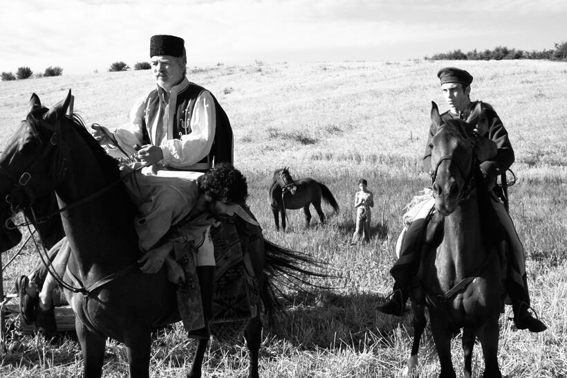 Teodor Corban as Costandin, Alberto Dinache as Tintiric and Mihai Comanoiu as Ionita in "Aferim."