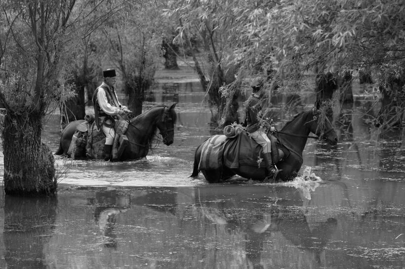 Teodor Corban as Costandin and Mihai Comanoiu as Ionita in "Aferim."