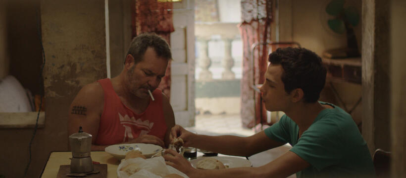 Jorge Perugorria as Angel and Hector Medina as Jesus in "Viva."