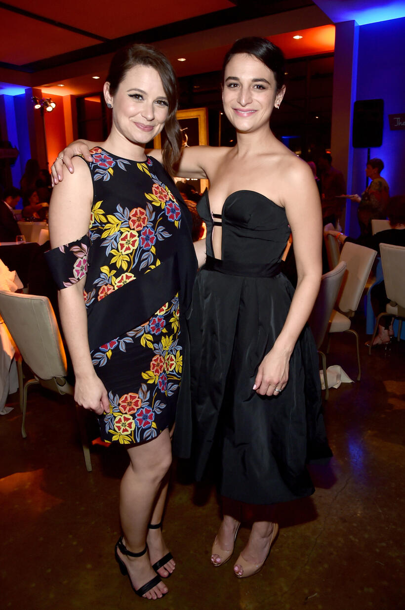 Katie Lowes and Jenny Slate at the California premiere of "Zootopia."