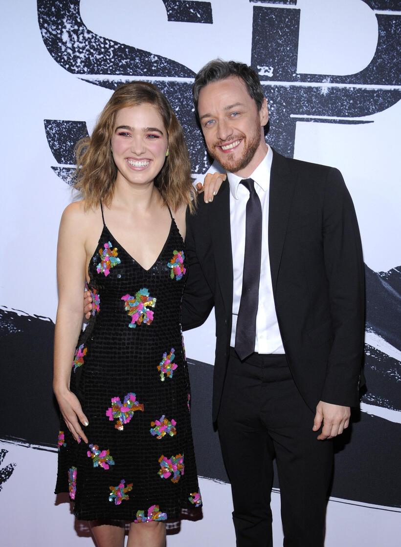 Haley Lu Richardson and James McAvoy at the New York premiere of 'Split'