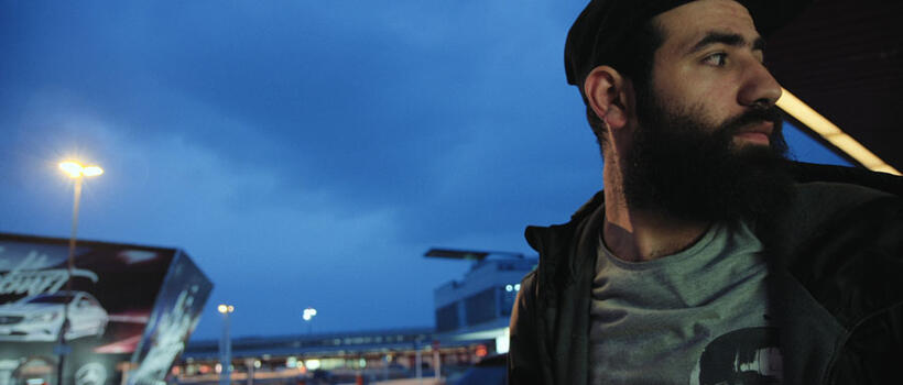 “Aziz in a scene from Matthew Heineman’s CITY OF GHOSTS. Photo courtesy of Studios / A&E IndieFilms / IFC Films.”