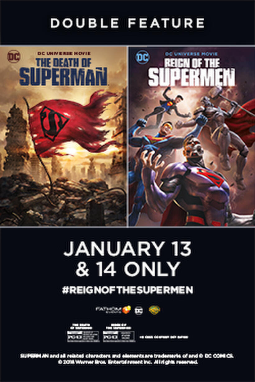 Poster art for "The Death of Superman / Reign of the Supermen."