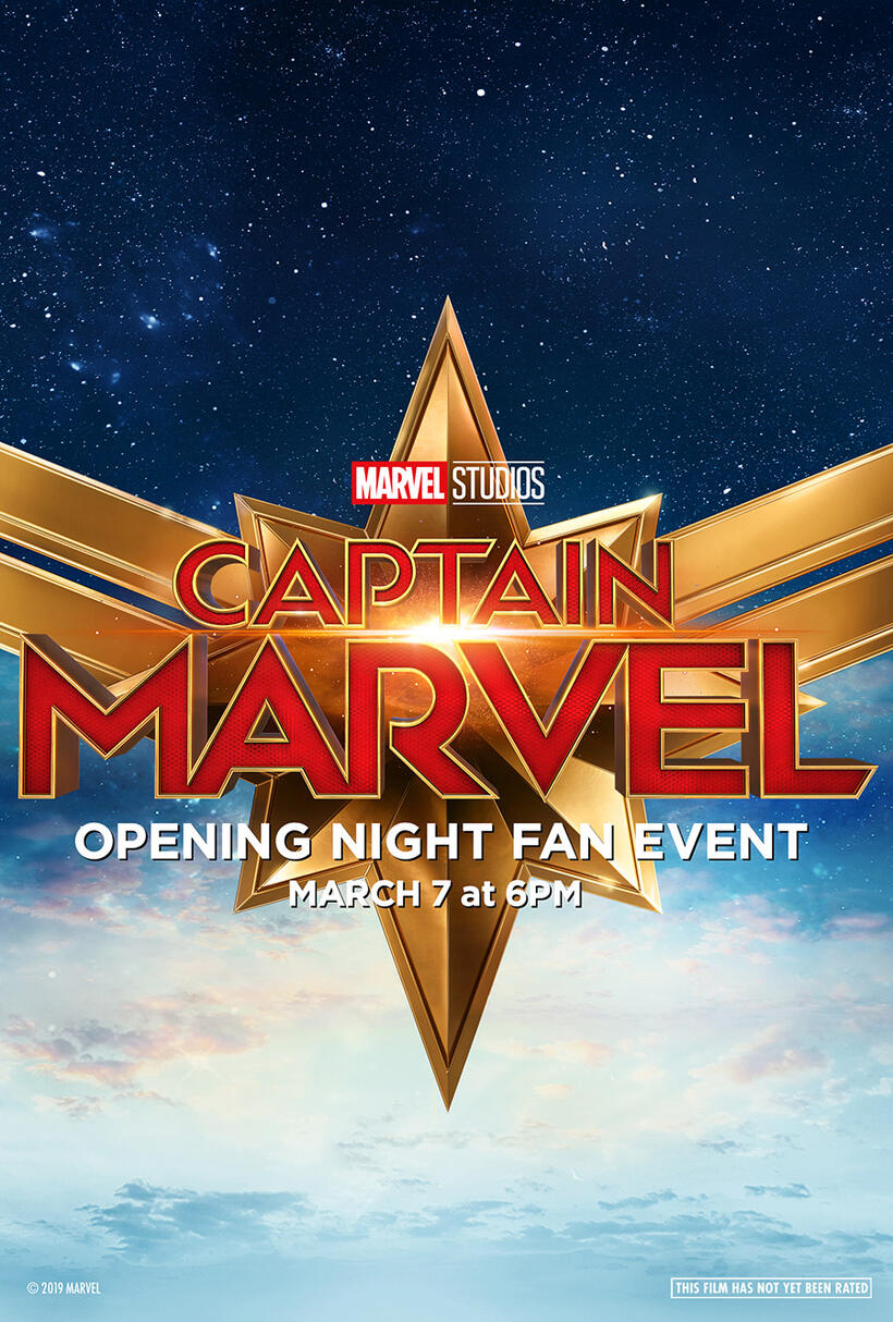Captain Marvel Opening Night Fan Event poster art