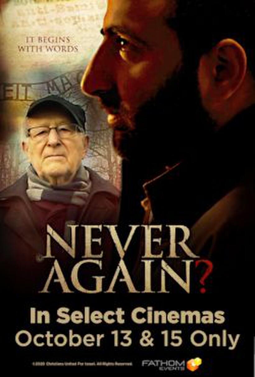 Poster art for "Never Again?".