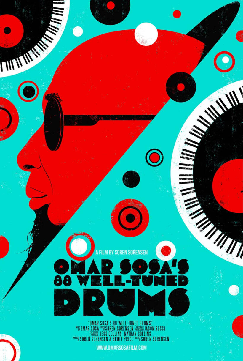 Omar Sosa's 88 Well-Tuned Drums poster art