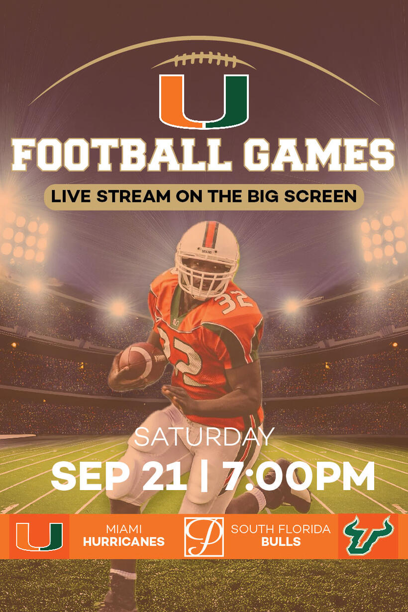 Miami Hurricanes vs USF poster art