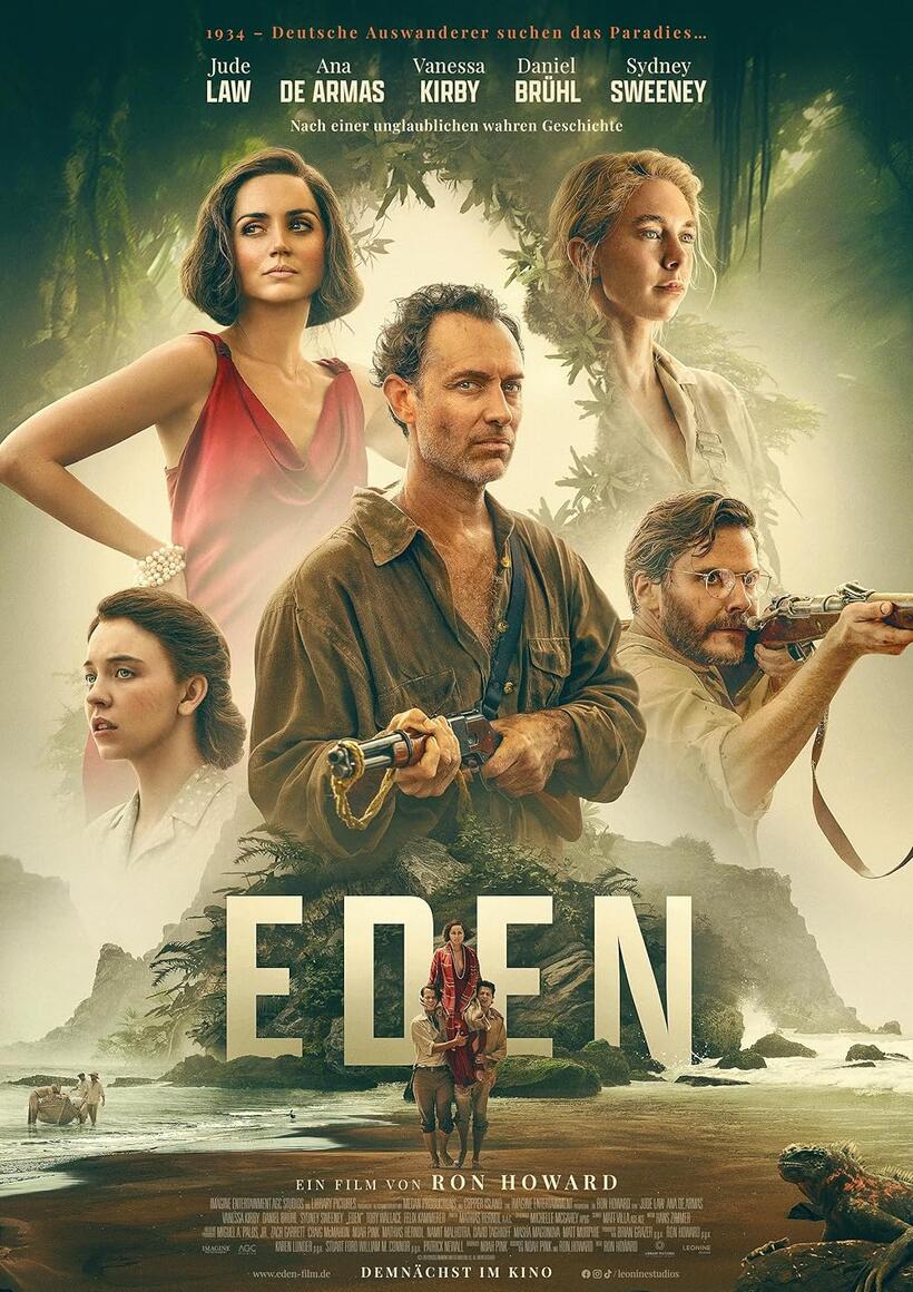 Eden 2025 Movie Poster featuring Jude Law and Ana de Armas