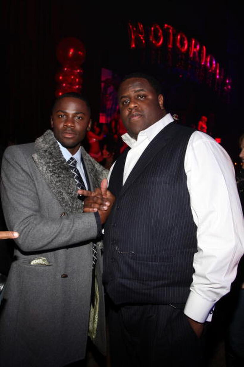 Derek Luke and Jamal Woolard at the after party of the New York premiere of "Notorious."