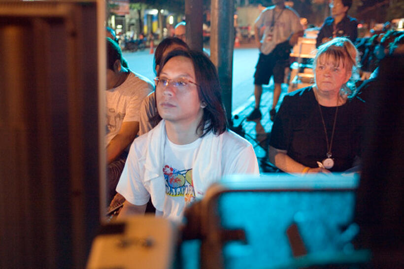 Director Danny Pang on the set of "Bangkok Dangerous."