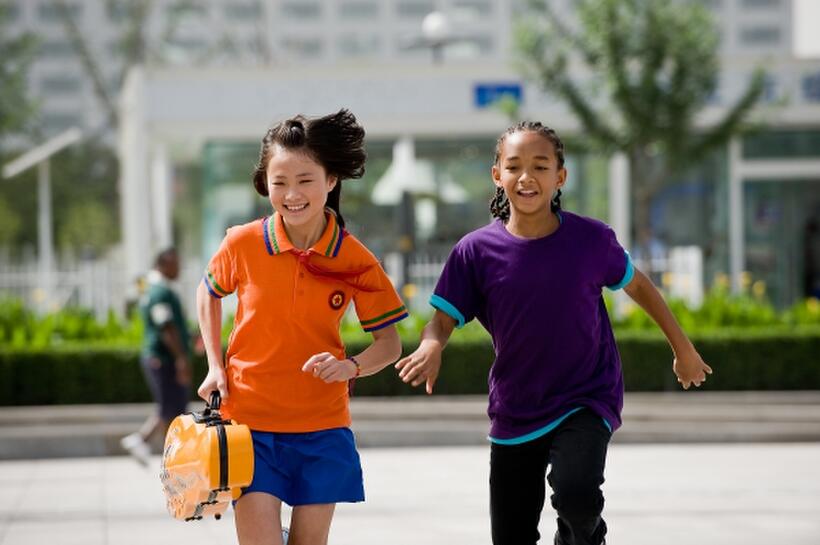 Han Wen Wen as Meiying and Jaden Smith as Dre Parker in "The Karate Kid (2010)."