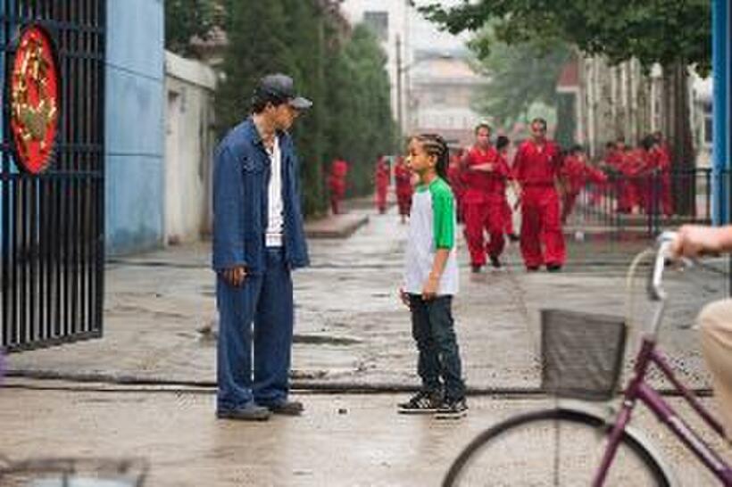 Jackie Chan as Mr. Han and Jaden Smith as Dre Parker in "The Karate Kid (2010)."