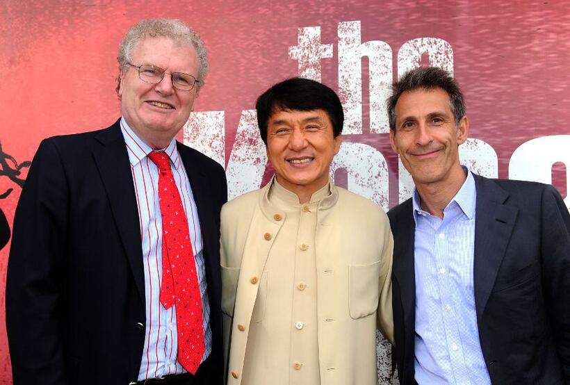 Sir Howard Stringer, Jackie Chan and Michael Lynton at the California premiere of "The Karate Kid (2010)."