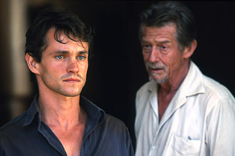 Hugh Dancy and John Hurt in "Beyond the Gates."