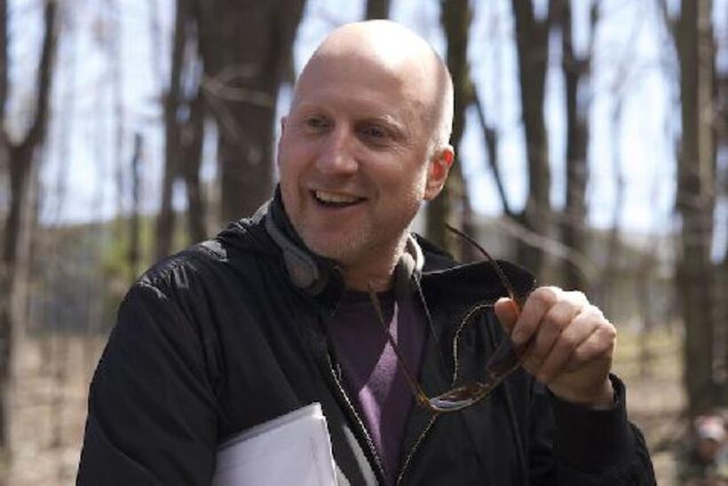 Director John Hillcoat on the set of "The Road."
