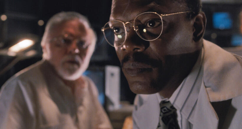 Richard Attenborough and Samuel L. Jackson in "Jurassic Park."