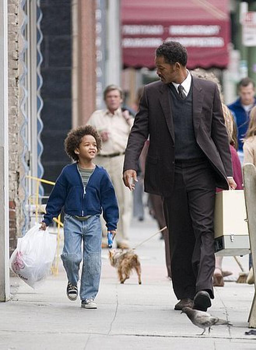 Jaden Smith and Will Smith in "The Pursuit of Happyness."